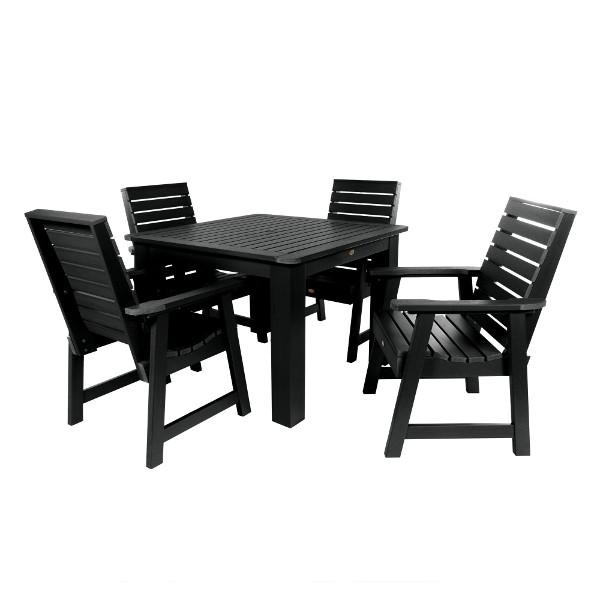 Weatherly 5pc Square Dining Table Set Dining Set Black