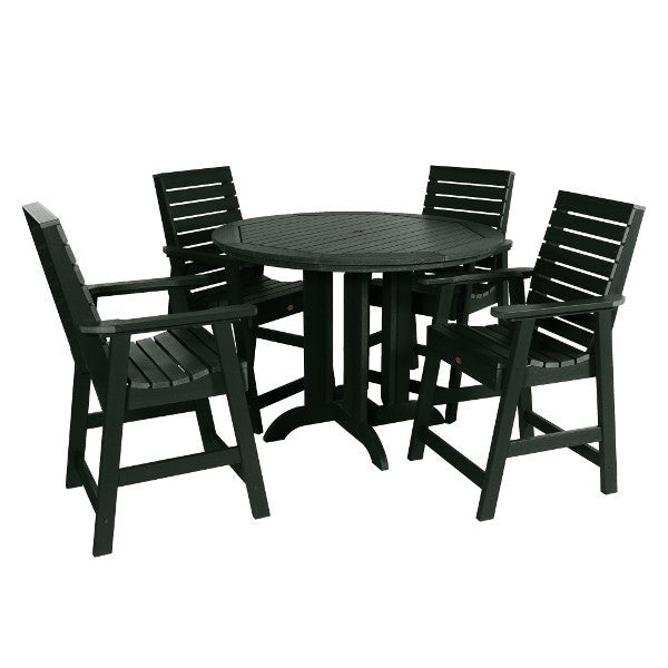 Weatherly Outdoor 5pc Round Counter Dining Set Dining Set Charleston Green