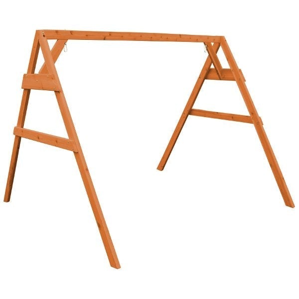 Western Red Cedar 2x4 A-Frame Swing Stand for Swing or Swingbed (Hangers Included) Porch Swing Stand 6ft / Cedar Stain