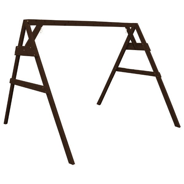 Western Red Cedar 2x4 A-Frame Swing Stand for Swing or Swingbed (Hangers Included) Porch Swing Stand 6ft / Walnut Stain