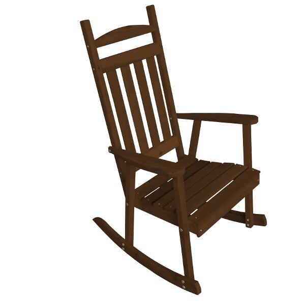 Western Red Cedar Classic Porch Rocker Rocking Chair Walnut Stain