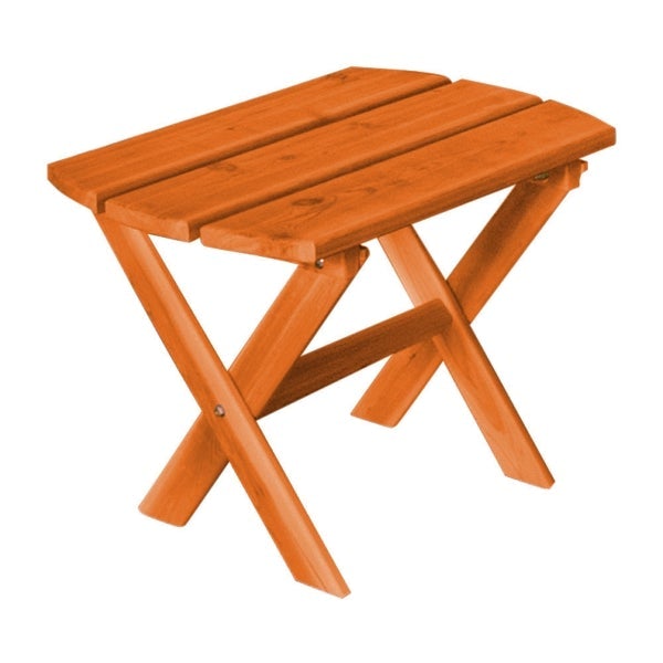 Western Red Cedar Folding Oval End Table Outdoor Table Redwood Stain