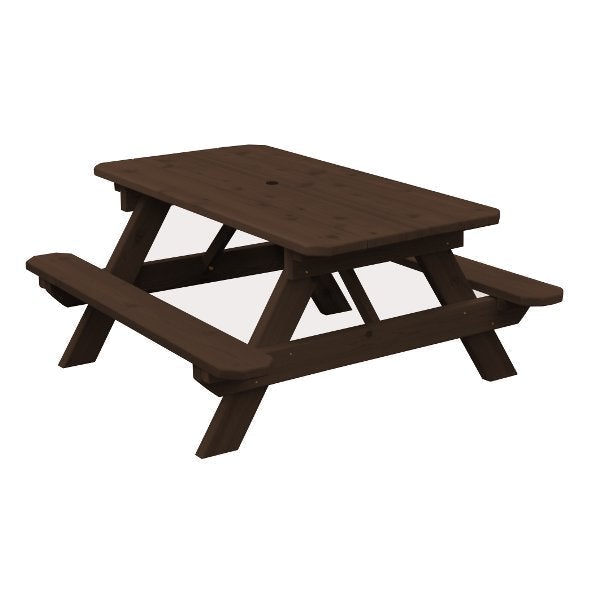 Western Red Cedar Kids Picnic Table Picnic Table Walnut Stain / Include Standard Size Umbrella Hole