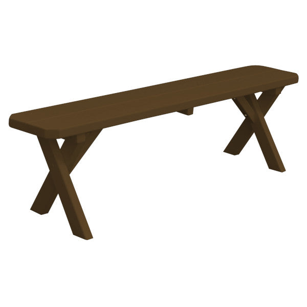 Yellow Pine Picnic Crossleg Bench Size 5ft, 6ft, 8ft Picnic Bench 5ft / Coffee Paint