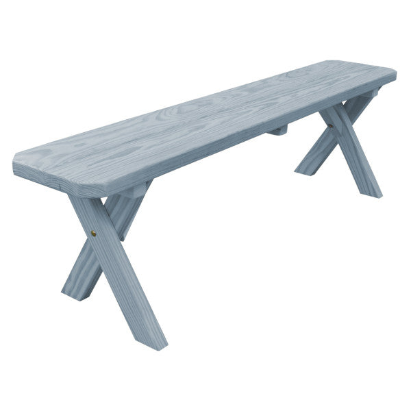 Yellow Pine Picnic Crossleg Bench Size 5ft, 6ft, 8ft Picnic Bench 5ft / Gray Stain
