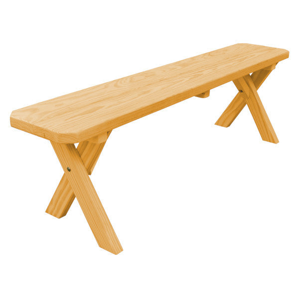 Yellow Pine Picnic Crossleg Bench Size 5ft, 6ft, 8ft Picnic Bench 5ft / Natural Stain