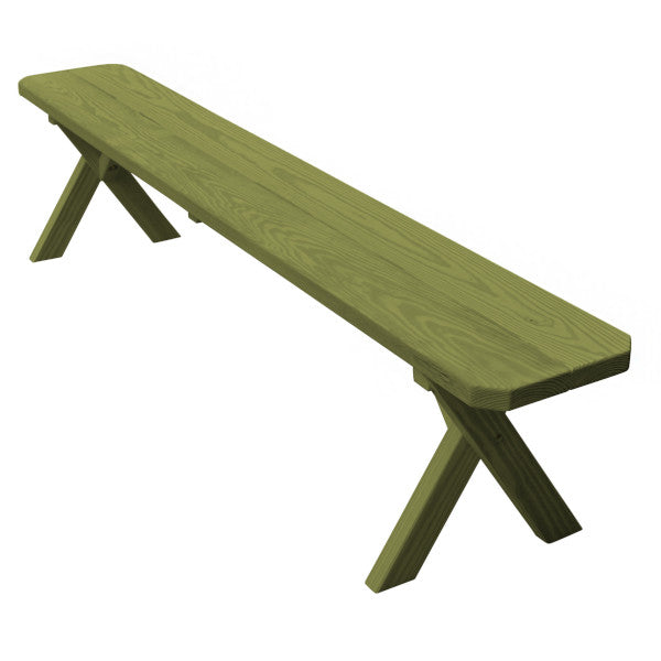 Yellow Pine Picnic Crossleg Bench Size 5ft, 6ft, 8ft Picnic Bench 6ft / Linden Leaf Stain