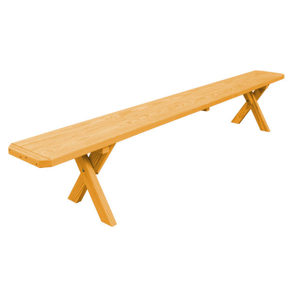Yellow Pine Picnic Crossleg Bench Size 5ft, 6ft, 8ft Picnic Bench 8ft / Natural Stain