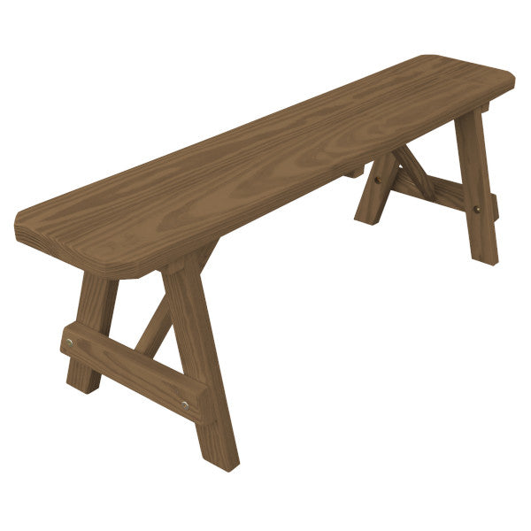 Yellow Pine Traditional Backless Bench – Size 5ft, 6ft, 8ft Picnic Bench 5ft / Mushroom Stain