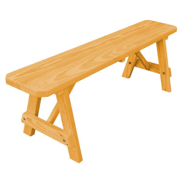 Yellow Pine Traditional Backless Bench – Size 5ft, 6ft, 8ft Picnic Bench 5ft / Natural Stain